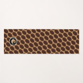Tapis De Yoga Cool Brown Fèves de café motif Monogramme (Devant (Horizontal))