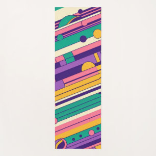 Tapis De Yoga Cool, design rétro coloré des années 80/90