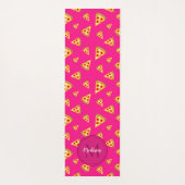 Tapis De Yoga Cool fun pizza tranches motif Monogram rose chaud  (Dos)