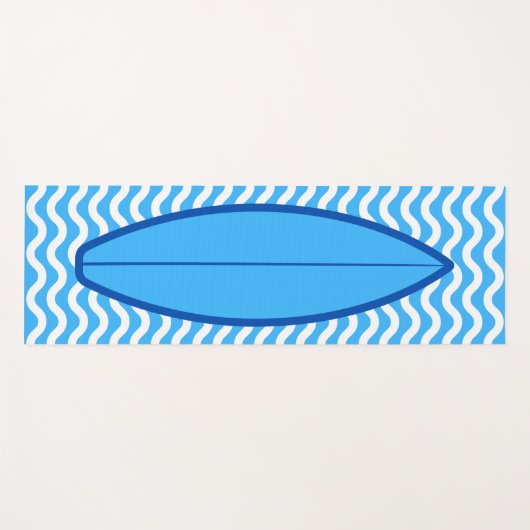 Tapis De Yoga Cool Funny Blue Waves Surf Yoga Mat (Devant (Horizontal))