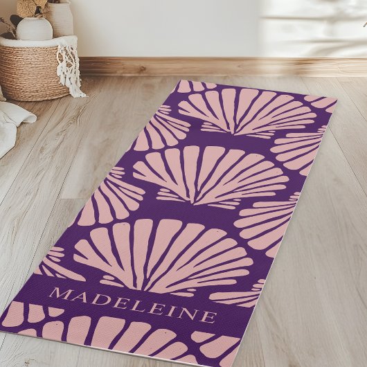 Tapis De Yoga Cool Girly Tropical Seashells Custom