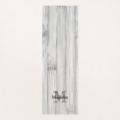 Tapis De Yoga Cool gris imprimé bois de bambou Monogramme (Devant)