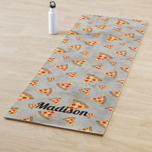 Tapis De Yoga Cool pizza tranches vintage gris motif Personnalis