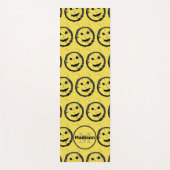 Tapis De Yoga Cool Sardé Joyeux visage souriant motif jaune (Devant)
