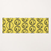 Tapis De Yoga Cool Sardé Joyeux visage souriant motif jaune (Devant (Horizontal))