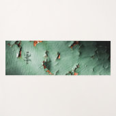 Tapis De Yoga Cool turquoise brun rouille Monogramme (Devant (Horizontal))