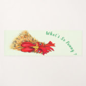 Tapis de Yoga Coq Drôle (Devant (Horizontal))