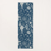 Tapis De Yoga Coques de mer sur bleu foncé (Dos)