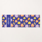 Tapis De Yoga Coquillages d'aquarelle avec nom (Devant (Horizontal))