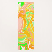 Tapis De Yoga Corail couleur Sherbert, Marbre vert citron (Devant)