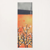 Tapis De Yoga Corail floral Orange Abstrait (Dos)