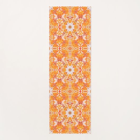Tapis De Yoga Coral Orange et crème Batik Motif (Devant)