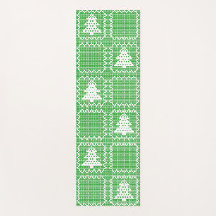 Tapis De Yoga Cosy sapin de Noël affreux pull à damiers motif