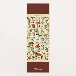 Tapis De Yoga Cottagecore Champignons Naturaliste Vintage