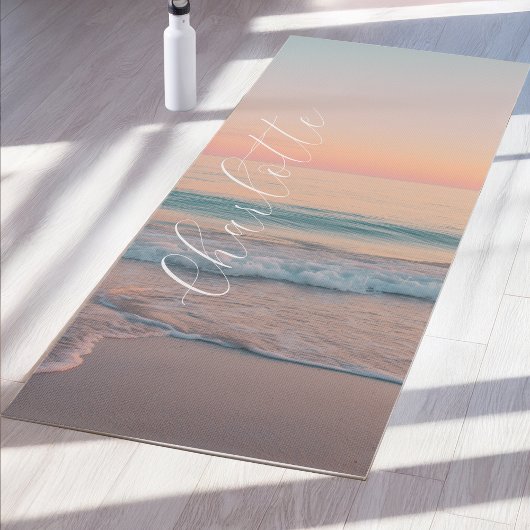 Tapis De Yoga Coucher de soleil pastel personnalisé 