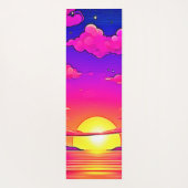 Tapis De Yoga Coucher de soleil rose et violet (Dos)