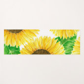 Tapis De Yoga Couleur d'eau des fleurs de soleil (Devant (Horizontal))