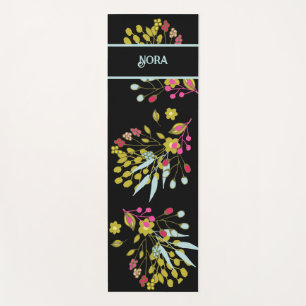TAPIS DE YOGA COULEUR MODERNE FLORALE PERSONNALISÉE
