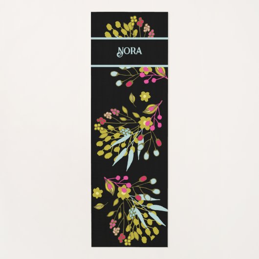 TAPIS DE YOGA COULEUR MODERNE FLORALE PERSONNALISÉE (Devant)