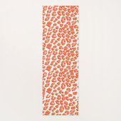 Tapis De Yoga Couleur orange et Empreinte de léopard blanc (Dos)