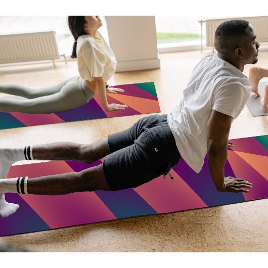 Tapis De Yoga Couleur rustique géométrique Abstrait avec texte f