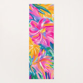 Tapis De Yoga Couleur Tropicale Florale Script Nom Frais (Dos)