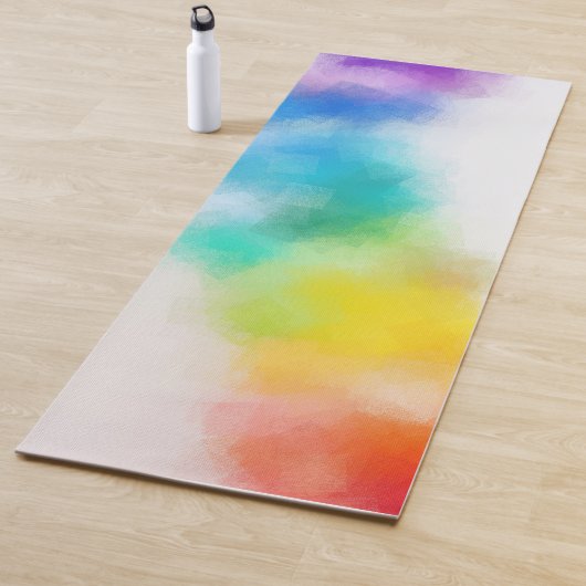 Tapis De Yoga Couleurs arc-en-ciel Art Abstrait Bleu rouge viole (En situation)
