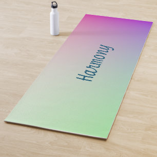 Tapis De Yoga Couleurs arc-en-ciel bleu vert personnalisé