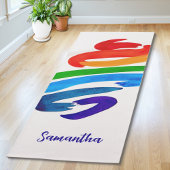 Tapis De Yoga Couleurs arc-en-ciel Nom de l'aquarelle Abstraite 