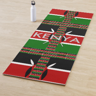 Tapis De Yoga Couleurs d'art spéciales du drapeau national kenya