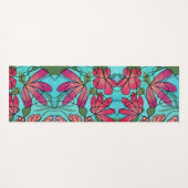 TAPIS DE YOGA COULEURS D'EAU NEUROGRAPHIQUES DES FLEURS DE PRINT (Devant (Horizontal))