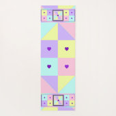 Tapis De Yoga Couleurs pastel & coeurs violets battre (Dos)