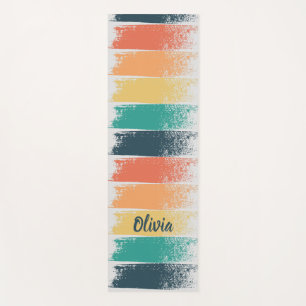 Tapis De Yoga Coups de pinceau avec des couleurs rétro