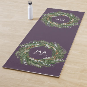 Tapis De Yoga Courbe botanique d'eucalyptus élégante et moderne