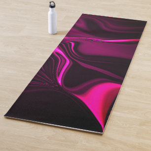 Tapis De Yoga Courbes roses ou violettes sur arrière - plan viol