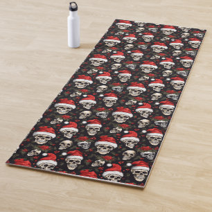 Tapis De Yoga Crâne de Noël gothique Fête sombre de remise en fo