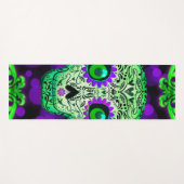 Tapis De Yoga Crâne de sucre blanc vert et pourpre (Devant (Horizontal))