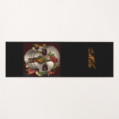 Tapis De Yoga Crâne en fleurs (Devant (Horizontal))