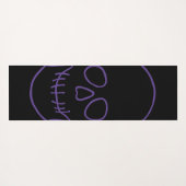 Tapis De Yoga Crâne en violet et noir (Dos (Horizontal))