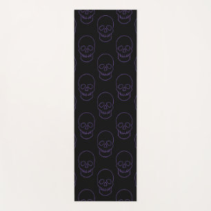 Tapis De Yoga Crâne en violet et noir