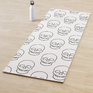 Tapis De Yoga Crâne - noir et blanc