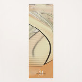 Tapis De Yoga Cream Pastel Art Abstrait Monogrammé (Devant)
