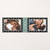 Tapis De Yoga Create Your Own Photo Collage Sage Green Monogram (Devant (Horizontal))