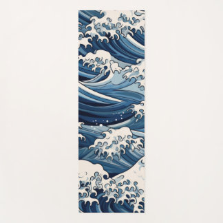 Tapis De Yoga Crêtes éphémères : Les vagues d'Hokusai réimaginée