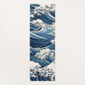 Tapis De Yoga Crêtes éphémères : Les vagues d'Hokusai réimaginée (Dos)