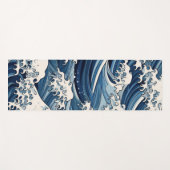 Tapis De Yoga Crêtes éphémères : Les vagues d'Hokusai réimaginée (Devant (Horizontal))