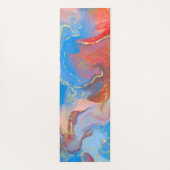 Tapis De Yoga Crimson, Blush, Blue and Gold Marbled Alcohol Ink (Dos)
