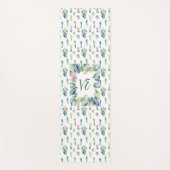 Tapis De Yoga Cristaux en bleu vert et rose (Devant)