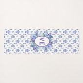 Tapis De Yoga Cristaux en bleu violet et vert (Dos (Horizontal))