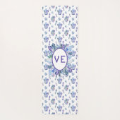 Tapis De Yoga Cristaux en bleu violet et vert (Dos)